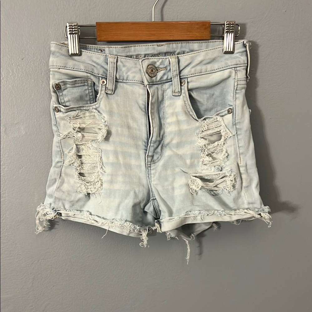 American eagle Distressed Light Blue Denim Shorts